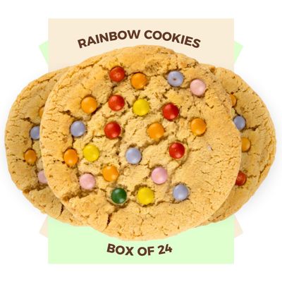 Coffee Masters Rainbow Cookies - 1 x 24 Pack Individually Wrapped Biscuit Perfect Cookie Snack for Family - Light, Crunchy Box of Biscuits with Colourful Milk Chocolate Beans Ideal for Any Occasion
