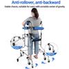Seniors Stand Upright Rolling Walkers, Adjustable Height Standing Frame w/Armrests Brakes, Lower Limb Training Aid for Disabled Adults with Cerebral Palsy/Stroke Hemiplegia,Male view 4