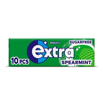 15 x Extra Sugarfree Chewing Gum Packs 10 Pieces - Sugar Free Chewing gum with Sweetners & Flavours (Spearmint)