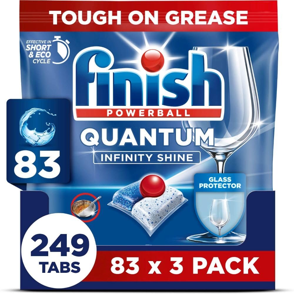 Finish Quantum Infinity Shine Dishwasher Tablets | Pack of 3 | 83 Tabs each | 3 x 83 tabs | 249 tablets | Regular