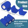 12 Rolls Self Adhesive Bandage Wrap, SAREAL 5cm x 4.5m Athletic Wrap Self Adhesive,Cohesive Bandage Sock Wrap, Football Ankle Tape, Pet & Vet Wrap for Dogs, Horses- Blue view 2