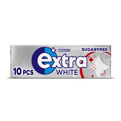 15 x Extra Sugarfree Chewing Gum Packs 10 Pieces - Sugar Free Chewing gum with Sweetners & Flavours (White)