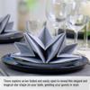 12 x Luxury Folded Silver Napkins. Disposable Linen Feel Soft 3 Ply Paper Star Serviettes. Dinner Party Wedding Table Restaurant Large Elegant Stylish 40 x 60cm (16 x 24 inch) view 2
