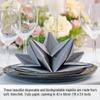 12 x Luxury Folded Silver Napkins. Disposable Linen Feel Soft 3 Ply Paper Star Serviettes. Dinner Party Wedding Table Restaurant Large Elegant Stylish 40 x 60cm (16 x 24 inch) view 3