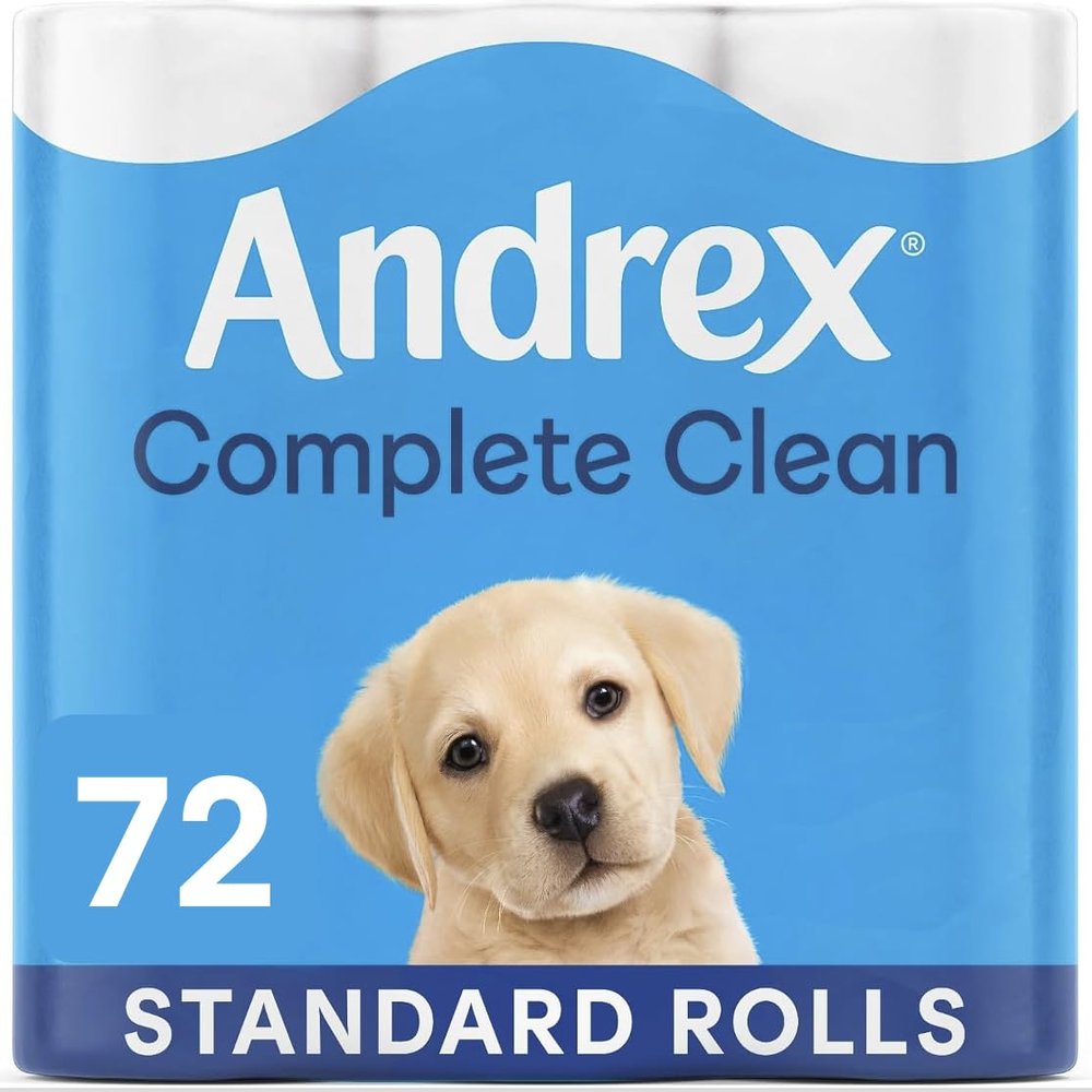 Andrex Classic Clean Toilet Rolls - 72 Pack - Bulk Buy - Unbeatable Clean with Unique 3D Wave
