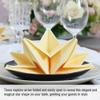 12 x Luxury Folded Cream Napkins. Disposable Linen Feel Soft 3 Ply Paper Star Serviettes. Dinner Party Wedding Table Restaurant Large Elegant Stylish 40 x 60cm (16 x 24 inch) view 2