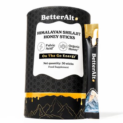 Better Alt Pure Himalayan Shilajit Sticks with Organic Honey, Saffron Easy to Consume Shilajit 30 Sticks for Energy Boost & Immune Support, 85+ Trace Minerals, 75%+ Fulvic Acid