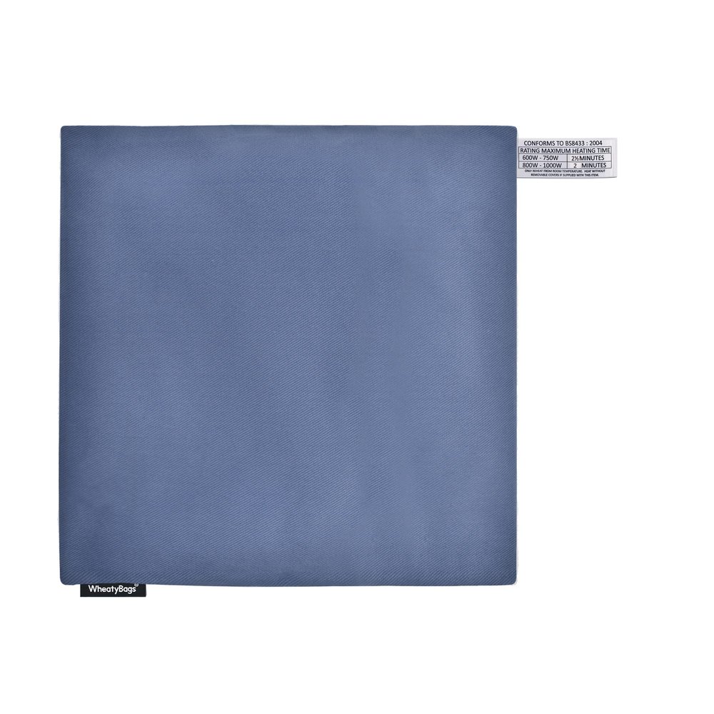 Wheat Bag Microwavable Heating Pad Square (24cm) - (Premium Cotton Fabric - Gothic Blue with Lavender)