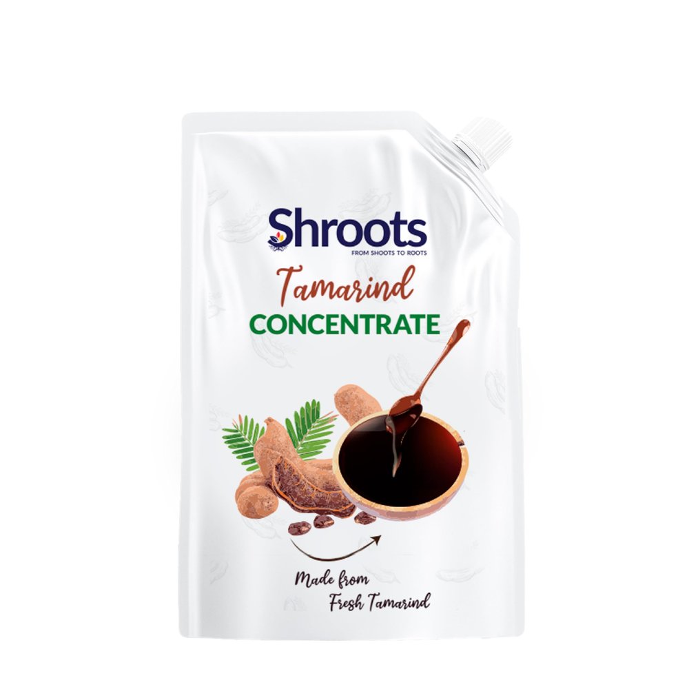 SHROOTS Pure Tamarind Paste Concentrate Imli Pulp Gluten Free No Added Sugar Pure Vegetarian Sweet Sour Tangy Taste for Indian Dishes Thai Curries Chutneys Bulk Pack 350g 12.35 oz Pack of 1
