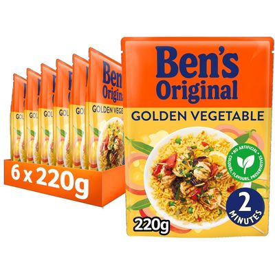 24 x Original Golden Vegetable Microwave Rice 220g Delicious Tasty And Twisty Treat Gift Hamper For Birthday,Christmas,Easter