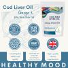 Cod Liver Oil 1000mg High Strength Cod 180 Capsules: Vitamin A, D3, Omega 3 EPA DHA Fish Oil - UK-Made Health Vitamins & Supplements view 3
