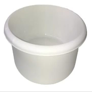 Vision4ever 1x Cream Colour Small Round Circular Water Washing Up Bowl Small Basin Sink Kitchen Wash Basin, Plastic Kitchen Sink Tidy Organisers