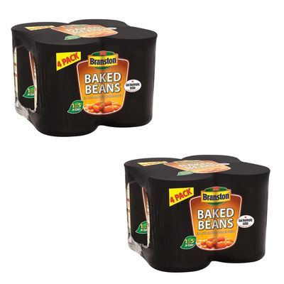 Brannston Baked Beans 4 x 410g - The Classic Bakes Beans Are Naturally High In Fibre And High In Protein - Pack of 2 x 4 x 410g