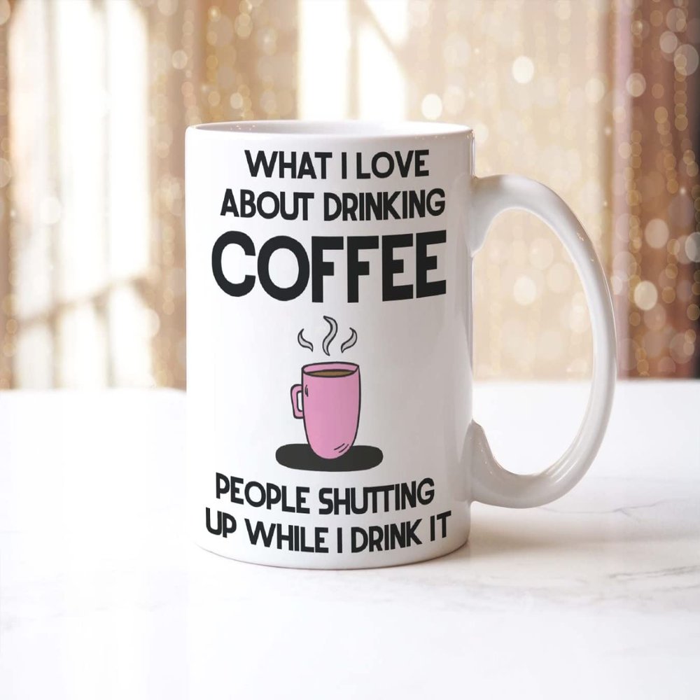 What I Love About Coffee Mug Coaster Gift Set Funny Joke Rude Coffee Lovers Birthday Gift