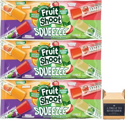 Fruit Shoot No Added Sugar Squeezy Ice Pops Pack of 3 (36 x 45ml) - Freeze Pops