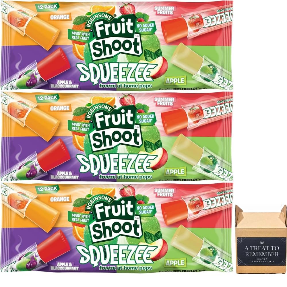 Fruit Shoot No Added Sugar Squeezy Ice Pops Pack of 3 (36 x 45ml) - Freeze Pops