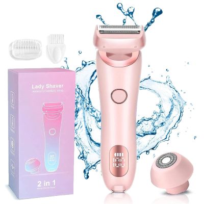 Modira Shaver, Modira Mermaid Shaver, 2 in 1 Electric Lady Shaver for Women, Waterproof Electric Razor, Bikini Trimmer with LED Display, Wet & Dry Cordless Painless Razor for Arm Leg Bikini (Pink)