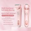 Modira Shaver, Modira Mermaid Shaver, 2 in 1 Electric Lady Shaver for Women, Waterproof Electric Razor, Bikini Trimmer with LED Display, Wet & Dry Cordless Painless Razor for Arm Leg Bikini (Pink) view 2