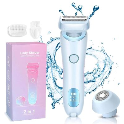 Modira Shaver, Modira Mermaid Shaver, 2 in 1 Electric Lady Shaver for Women, Waterproof Electric Razor, Bikini Trimmer with LED Display, Wet & Dry Cordless Painless Razor for Arm Leg Bikini (Blue)