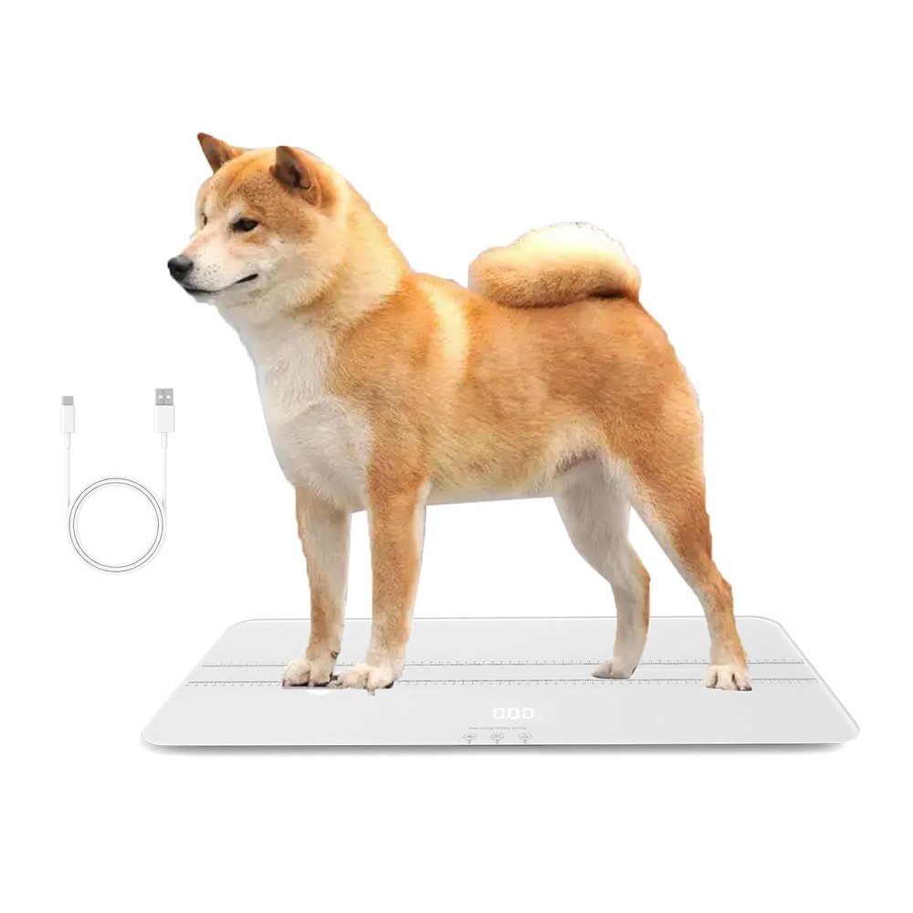 Digital Pet Scale for Dogs and Cats, Large dog scale,Max 220lbs,Rechargeable Version, 3 Weighing Modes lbs,kg,st,Precision 10g, 27.1612.99 Inches