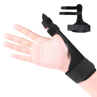 1 Pc Black Finger Splint, Wrist Arthritis Glove, Porous Breathable Finger Splint, Tendon Sheath Wrist Glove, Suitable for Fibromyalgia, Tendinitis, Sprains, Sports