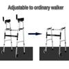 Wheel Walking Frame with Armrest Support Pad/Folding Lightweight Aluminium - Adjustable Height - Disabled Elderly Walk Auxiliary - Lower Limb Rehabilitation traini view 2