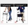 Wheel Walking Frame with Armrest Support Pad/Folding Lightweight Aluminium - Adjustable Height - Disabled Elderly Walk Auxiliary - Lower Limb Rehabilitation traini view 3