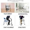 Wheel Walking Frame with Armrest Support Pad/Folding Lightweight Aluminium - Adjustable Height - Disabled Elderly Walk Auxiliary - Lower Limb Rehabilitation traini view 4