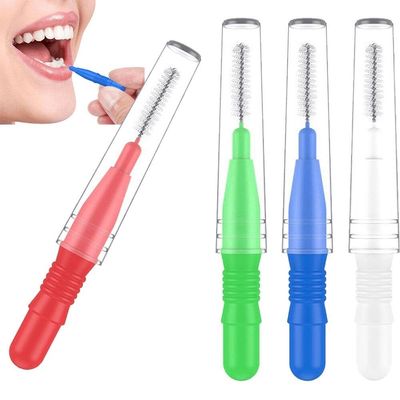 Glixoft 100pcs Braces Brush Portable Interdental Dental Brush Durable Flossing Head Brush Soft Oral Tooth Cleaning Tool