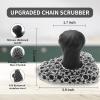 Cast Iron Scrubber with Handle | Dish Metal Scrubber | 316 Cast Iron Cleaner Chainmail Scrubber for Cast Iron Pan Skillet- Iron Scrub Brush Steel Wool Scrubber Cleaning Kit (1 Scrub + 1 Scraper) view 3