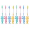4 Pcs Childrens Toothbrush Bamboo Charcoal Soft Hair Silicone Cute Bear Cleaning Teeth Brushing Suction Cup Toothbrush view 1