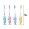 4 Pcs Childrens Toothbrush Bamboo Charcoal Soft Hair Silicone Cute Bear Cleaning Teeth Brushing Suction Cup Toothbrush view 4