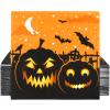 100PCS Halloween Napkins Paper Pumpkins Cocktail Beverage Lunch Dinner Napkins Black Orange Party Supplies Decorations 3 Ply Disposable Guest Kids Hand Towel Cute Bat view 1