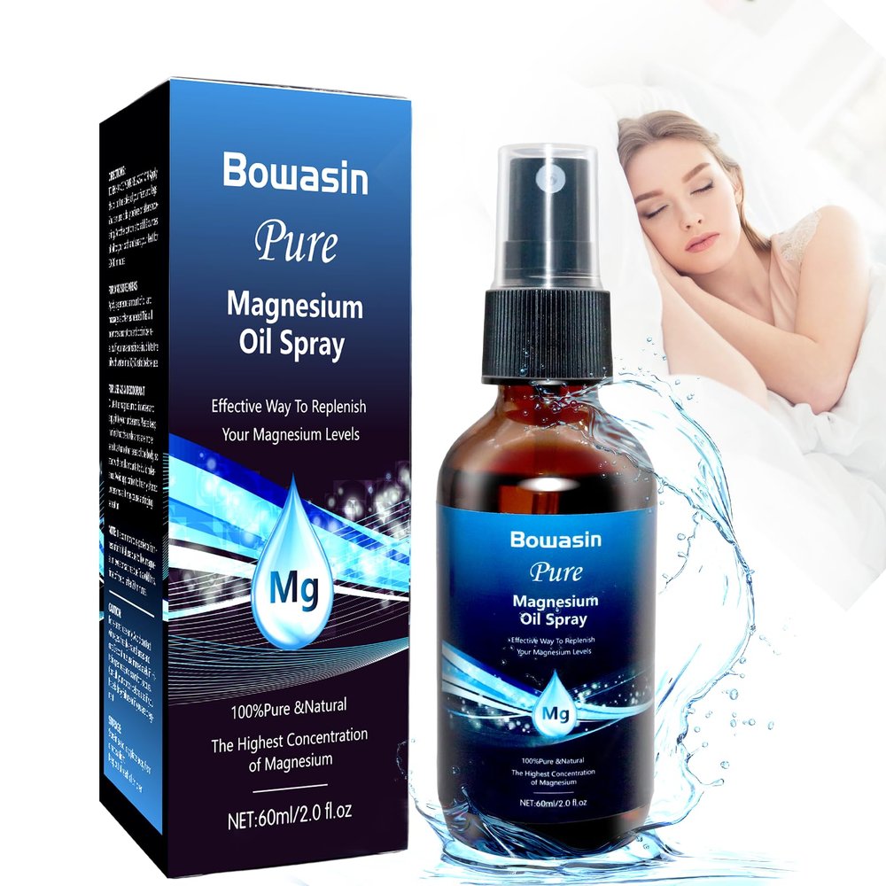 Pure Magnesium Oil Spray, Magnesium Sleep Spray,100% Natural Magnesium Oil Spray for Feet,Magnesium Spray for Sleep,Safe and Effective-60ml 2.02 fl oz
