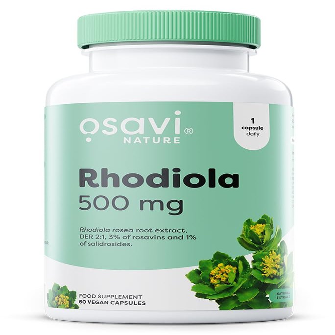 Osavi Rhodiola 500 mg  60 Vegan Capsules | Standardized Rhodiola Rosea Root Extract | Supports Mental & Physical Wellbeing | Supports The Reduction of Fatigue and Stress