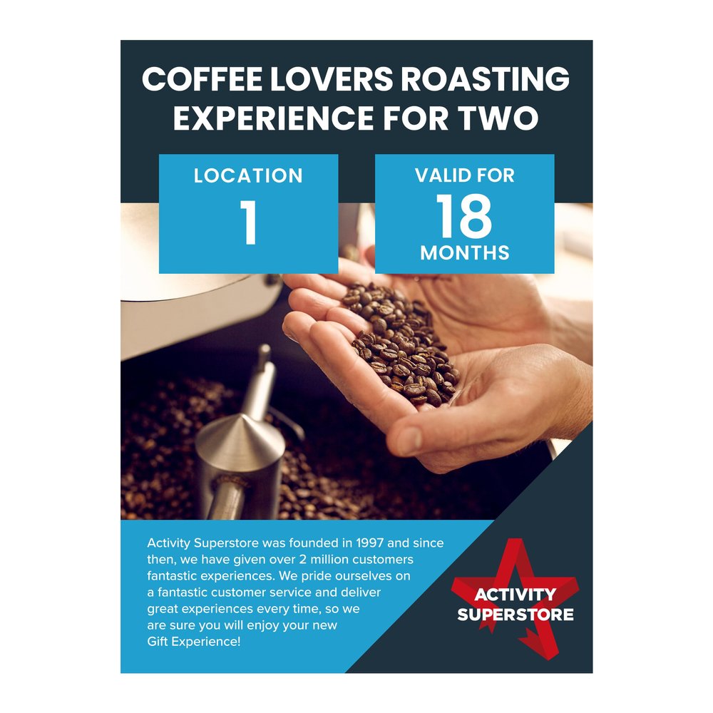 Activity Superstore Coffee Lovers Roasting Experience for Two Gift Experience, Coffee Experience, Gift for Coffee Lovers