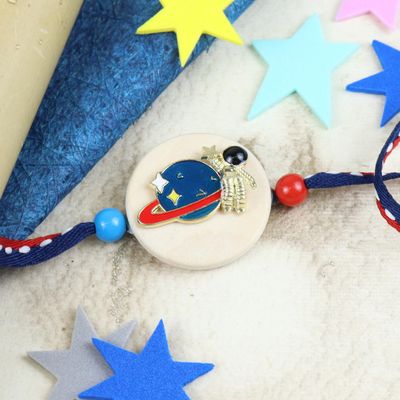 Ghasitaram Gifts Jaiccha Rakhi for Brother Rakhis Online KR24-040- Metal Space Kids Rakhi