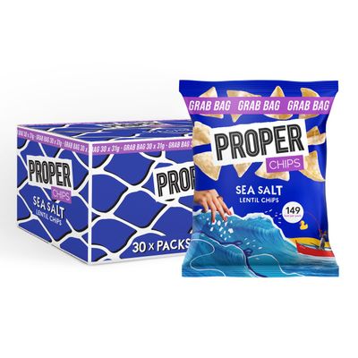 PROPER Sea Salt Lentil Chips, 30 x 31g