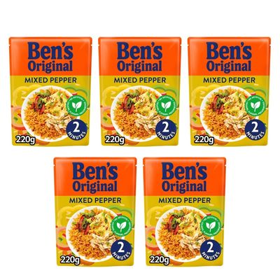 Been's Original Rice 220g - Mixed Peppers - Packed With Vibrant Veppers And Aromatic Spices, This Dish Is Sure To Satisfy Your Taste Buds - Pack of 5 x 220g