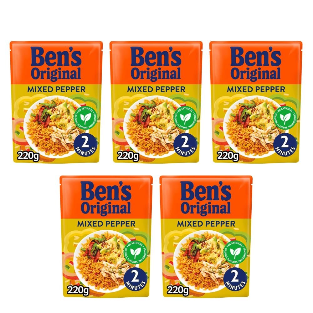 Been's Original Rice 220g - Mixed Peppers - Packed With Vibrant Veppers And Aromatic Spices, This Dish Is Sure To Satisfy Your Taste Buds - Pack of 5 x 220g