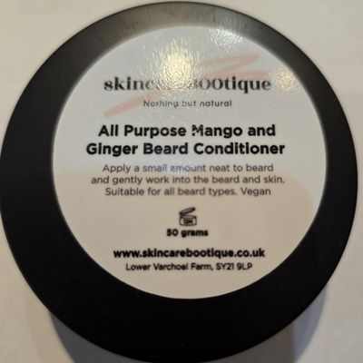 Natural travel Beard Conditioner moisturiser with Mango Butter (Ginger and Tumeric)