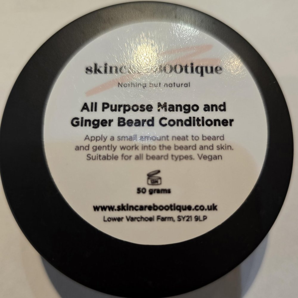 Natural travel Beard Conditioner moisturiser with Mango Butter (Ginger and Tumeric)