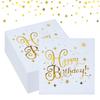 30 Pcs White & Gold Star Napkins with Polka Dots - 33x33cm Party Serviettes for Birthday Decoration, Boys & Girls view 1