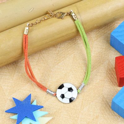 Ghasitaram Gifts Jaiccha Rakhi for Brother Rakhis Online KR24-008- Rakhi Metal Football Kids Rakhi