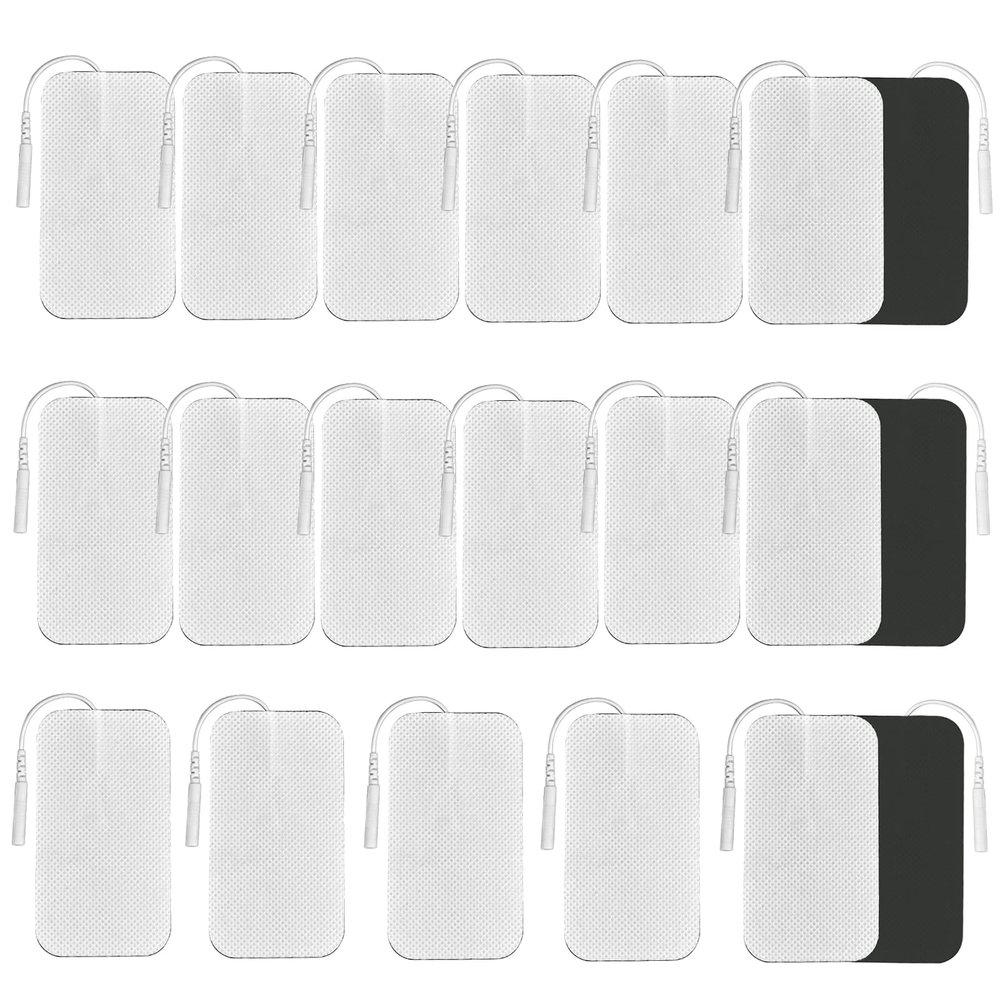 20pcs Large Electrode Pads for TENS, TENS Machine Pads for 2mm PIN Connector, Durable Unit Replacement Pads, TENS Pads Replacement Self-Adhesive Electrodes for Effective Pain Relief Management (A)