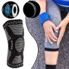Compression Sleeve Knee Support Brace,Knee Support for Women/Men, Knee Brace Compression Sleeve Support for Alleviate Pain Caused,Arthritis, Ligament Injury Gray and Black view 4