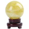 LoKori Gem Crystal Ball Natural Yellow Calcite Healing Quartz Crystal Sphere with Stand Meditation Gemstone Ball Perfect for Feng Shui and Home Decor Gifts,12cm view 1