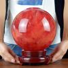 LoKori Crystal Ball,Natural Red Melting Quartz Crystal Ball, Healing Crystal Sphere with Stand, Feng Shui Crystals Gemstone Ball for Meditation Wealth Divination Home Decoration,17cm view 2