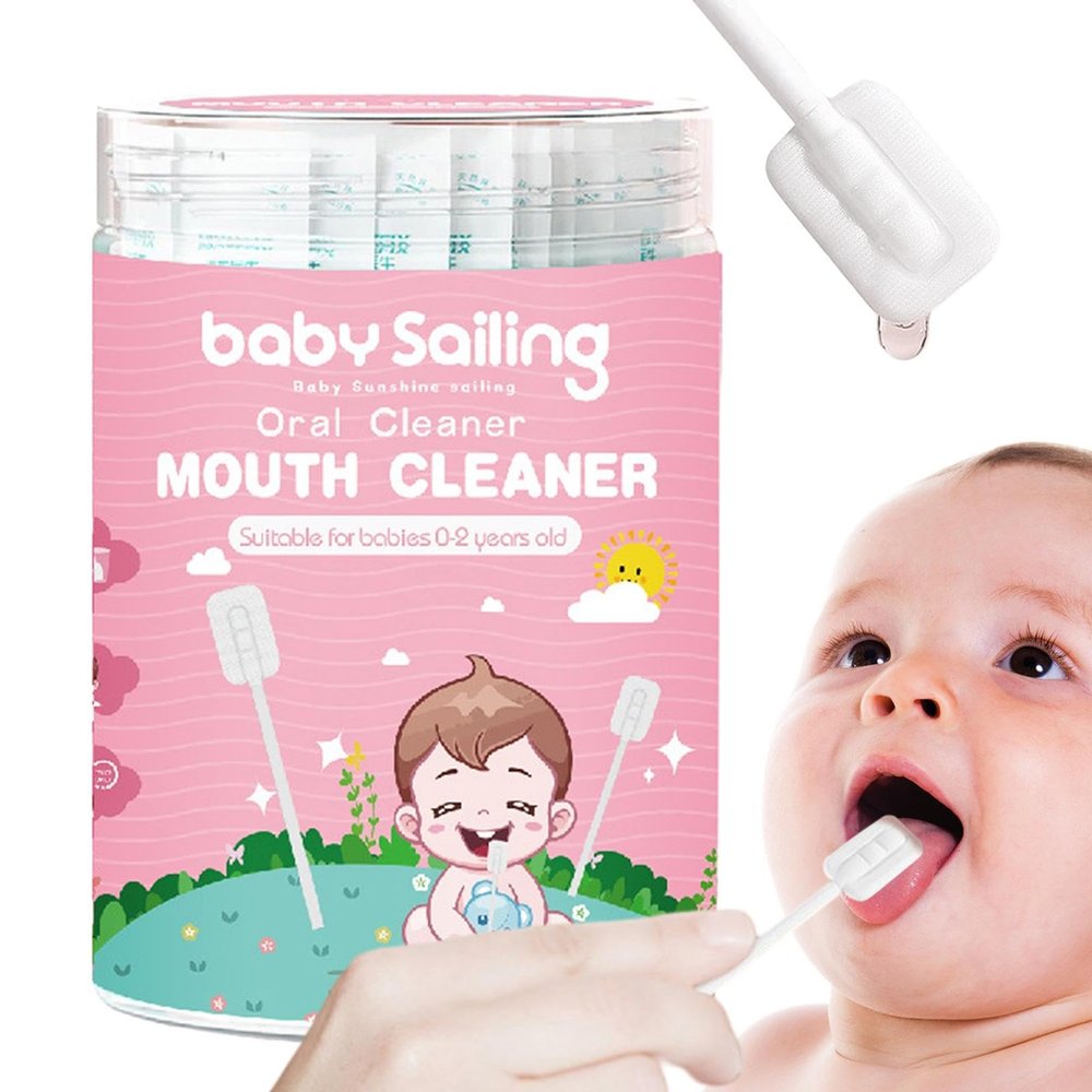 Nuyhgtr 30 Oral Care Products, Baby Oral Hygiene Tools, Baby Tongue and Gum Cleaner, Baby Oral Cleaner, Versatile and Safe Tongue Cleaning Gauze for Babies