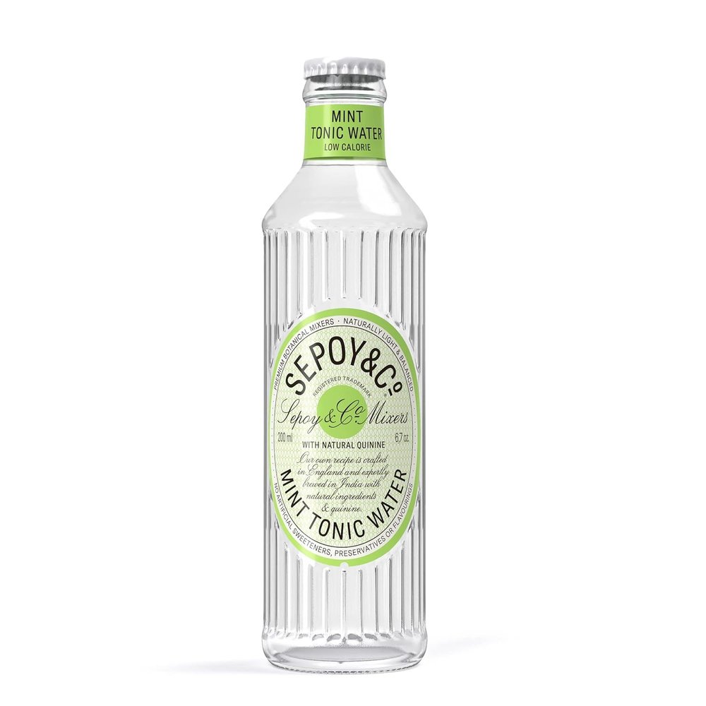 Sepoy & Co. Mint Tonic Water (Pack of 6 X 200ml) | Premium Mojito Mixer| Low Calorie | Aerated Drink | 100% Natural Ingredients